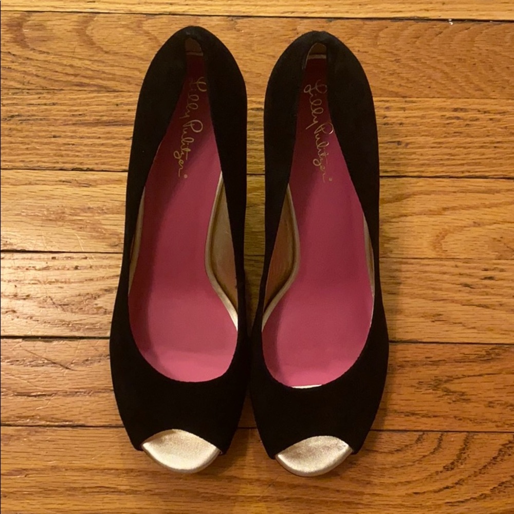 Lily Pulitzer Resort Chic Wedge Suede in Black